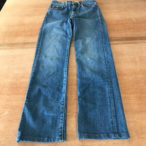 Jeanerica Straight Jeans Women W24 L32 Blue Mid Rise Medium Wash Stretch 16331